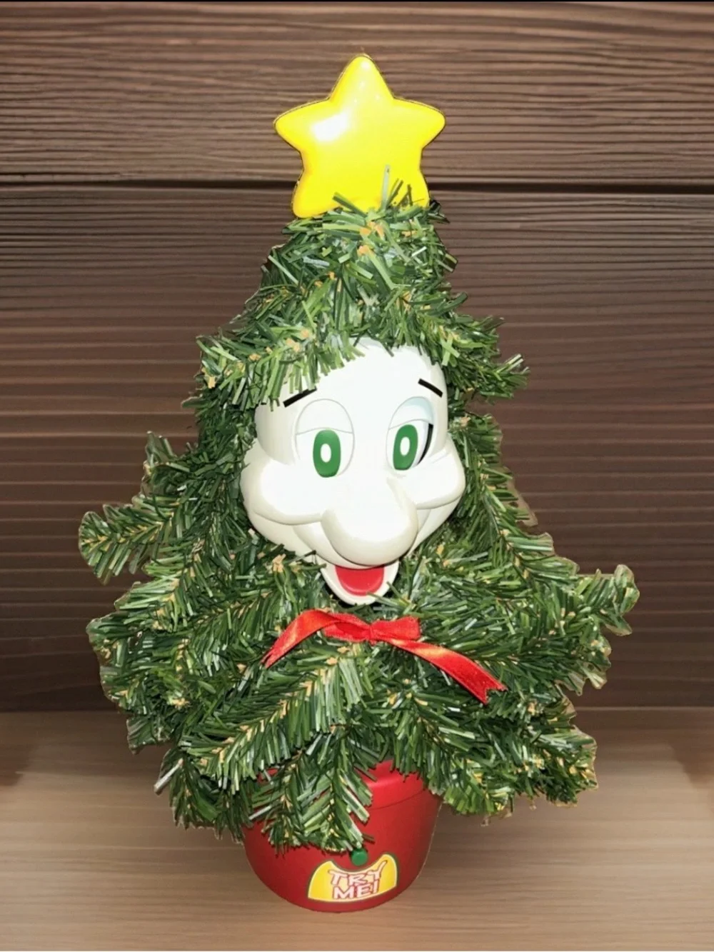 Telco Christmas Talking and Singing Tree The Pinecone Kid Works Great Video 14”